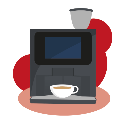 Bean to Cup Coffee Machine Illustration