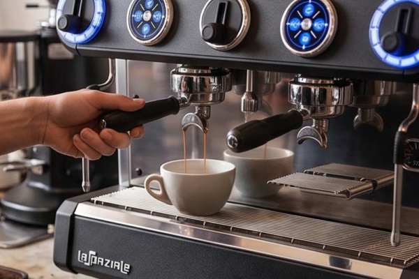 la Spaziale S21 2 Group Takeaway - Dispensing coffee