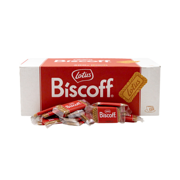 Biscoff Biscuit box with biscuits beside it Front Image