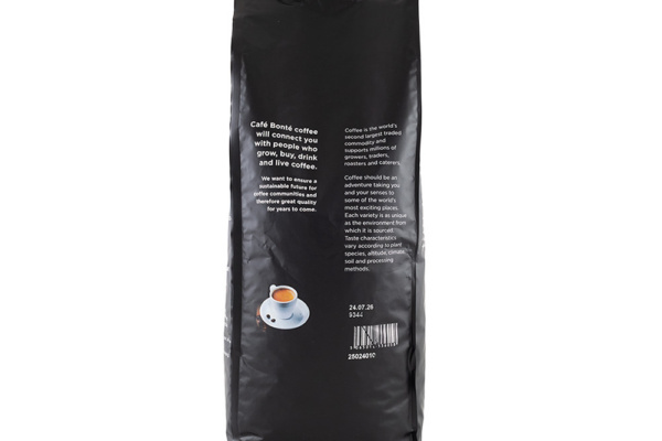 Cafe Bonte Black coffee bean back blend Platino, back shot