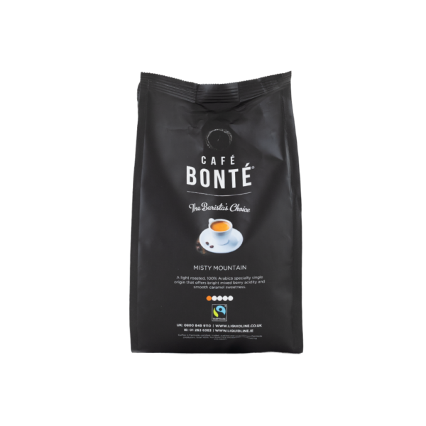Cafe Bonte Black coffee bean back blend Misty Mountain front view