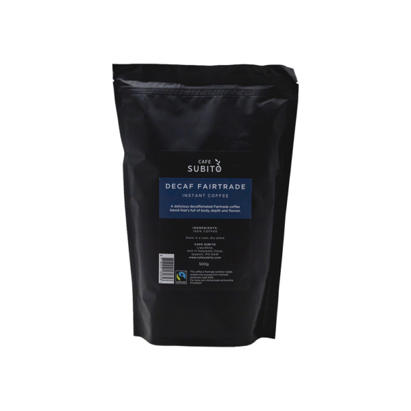 Cafe Subito Fairtrade Decaf Instant Coffee Front View