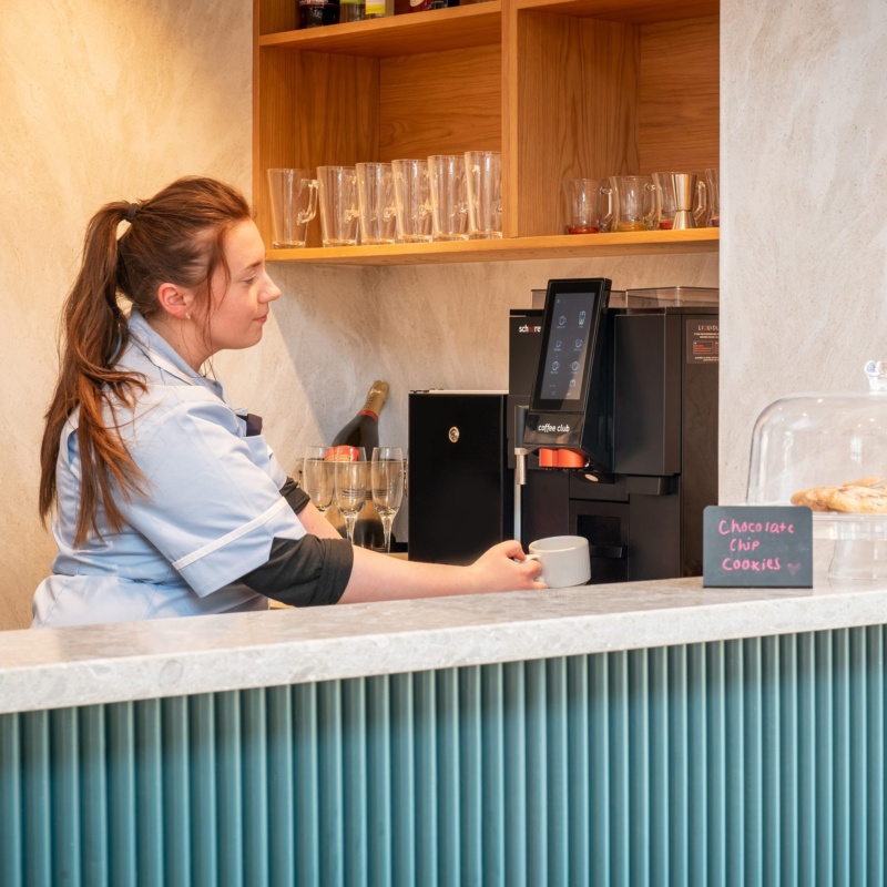 Lace Hill Care Home kitchen with Liquidline machine