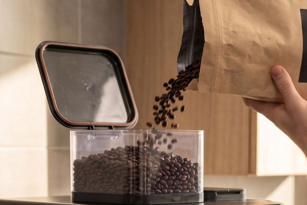 Q2 Powder Milk Machine - beans into hopper