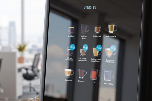 Vitro S5 Powdered Milk Machine - drinks screen