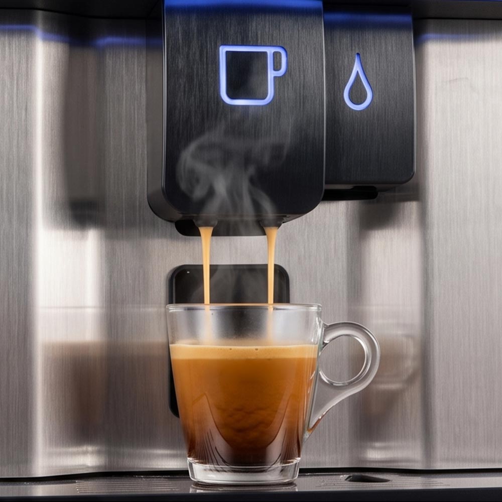 Vitro S5 Powdered Milk Machine - dispensing coffee