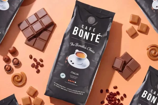 Café Bonté Italia coffee beans bag with flavour notes of milk chocolate, nut and caramel
