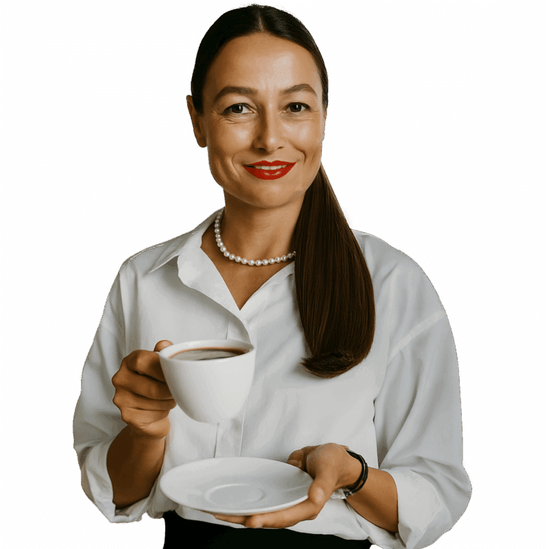 Office worker with coffee cup