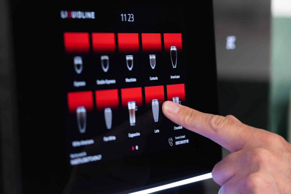 Liquidline touch screen coffee machine