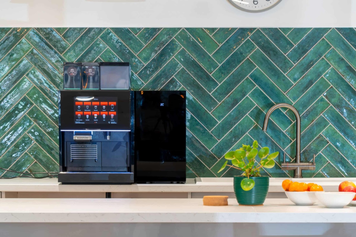 McClarrons kitchenette with liquidline coffee machine close up