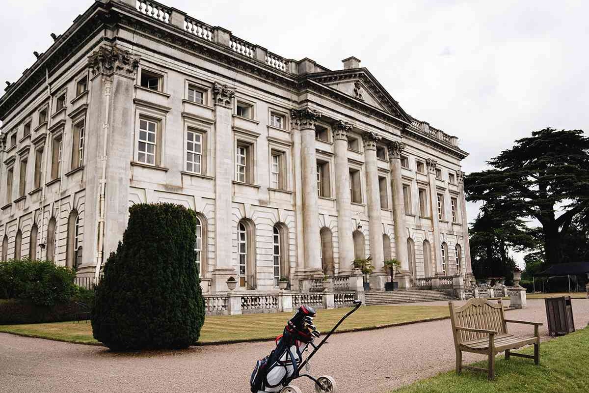 Outside Moor Park mansion
