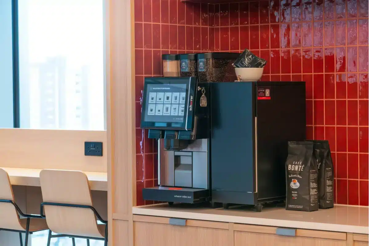 Coffee machine in McGill and Partners office space