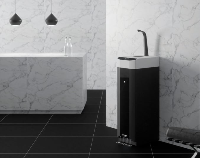 Borg & Overstrom E7 water dispenser in communal work area