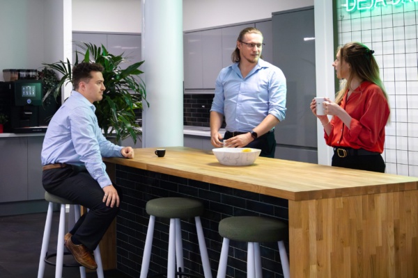 staff enjoying a coffee break