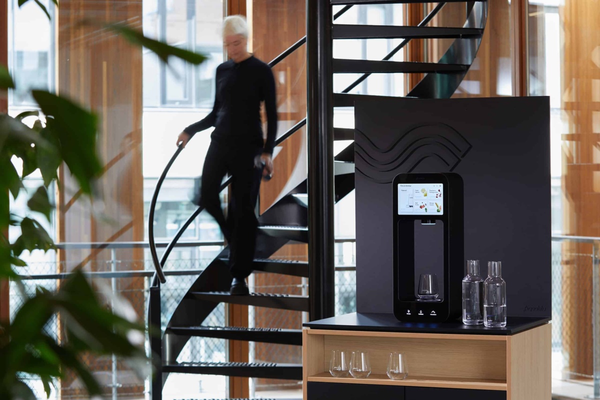 Liquidline water dispenser by stairs