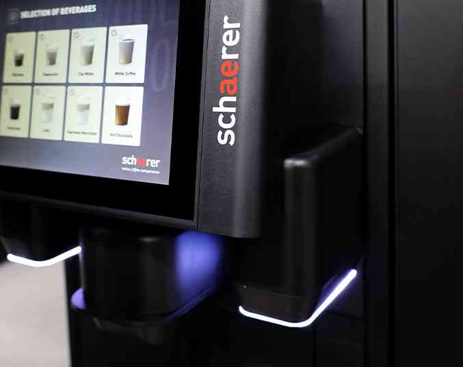 Schaerer Coffee Skye with LED lights being shown
