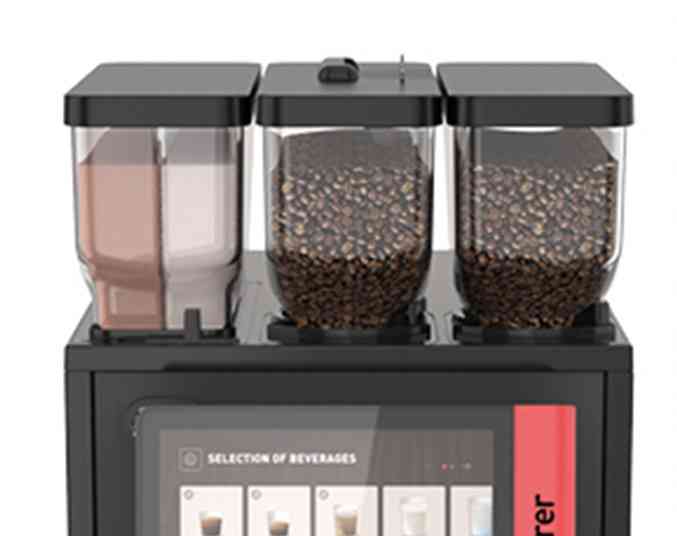Schaerer Coffee Skye multiple bean and powder hoppers