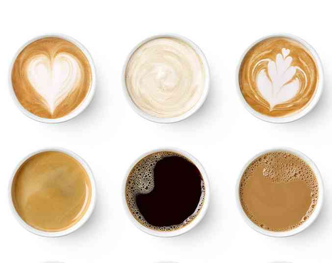 coffee cups from a birds eye view