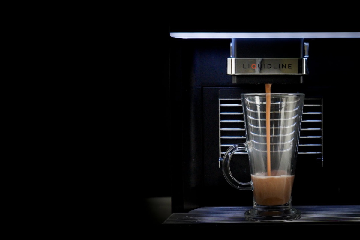 Liquidline Coffee Machine filling glass coffee cup