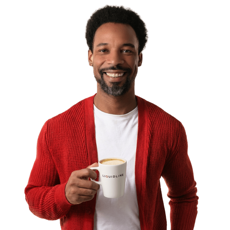 Man holding a cup of coffee