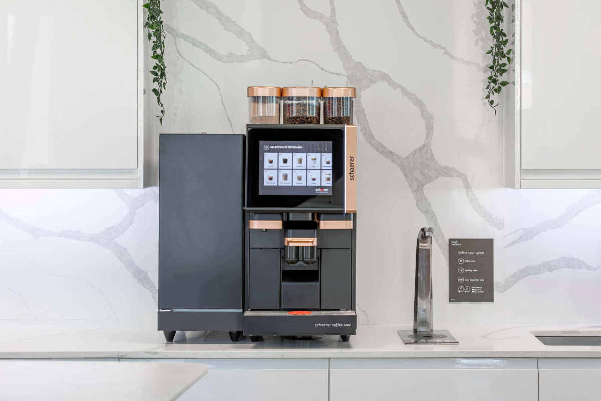 Soul 12 Coffee machine and tap in office kitchenette
