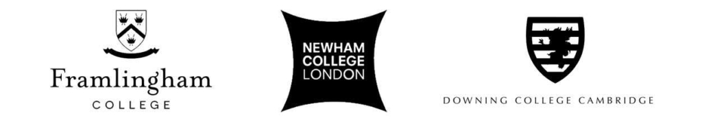 framlingham college, newham college london and downing college cambridge logos