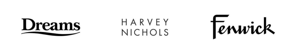 Dreams, Harvey Nichols and Fenwick logos