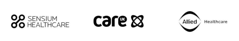 Sensium, Care UK and Allied logos