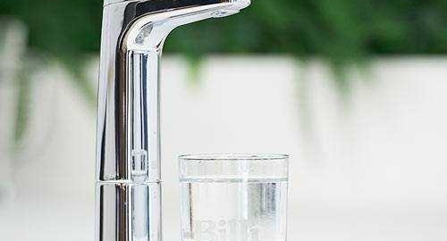billi tap with glass of water