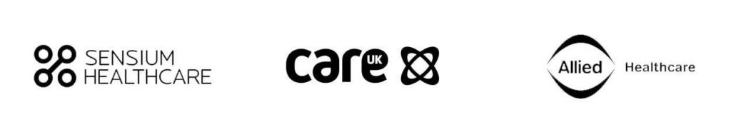 Sensium, Care UK and Allied logos