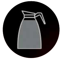 grey jug inside a black circle with a vertical dotted line to the left hand side