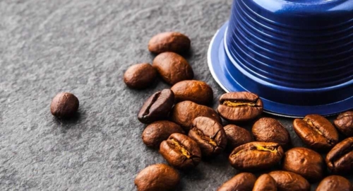 kfee capsule with coffee beans