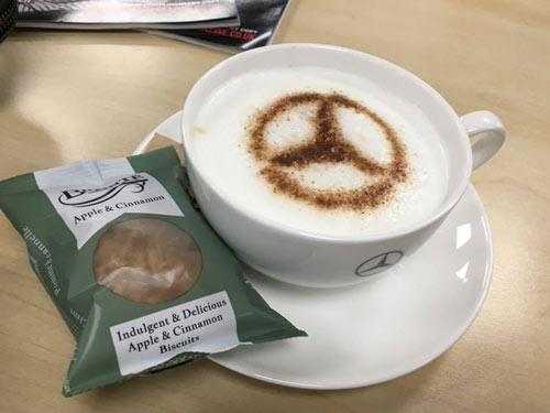 mercedes benz coffee art