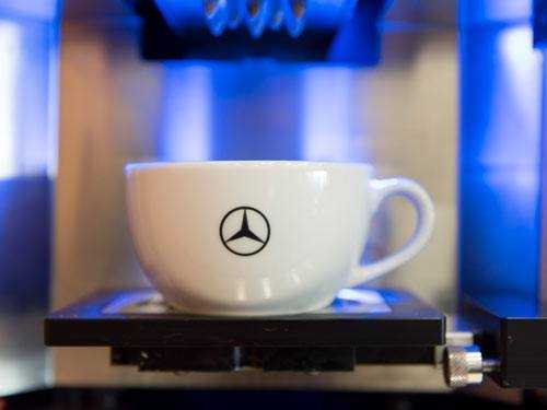 mercedes benz showroom coffee