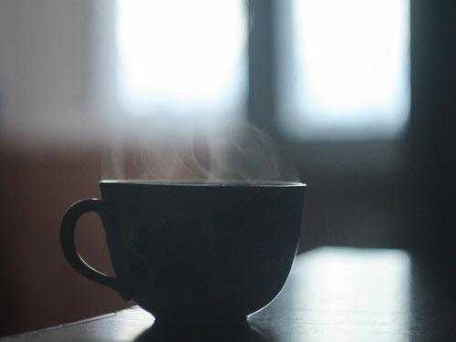 steaming coffee