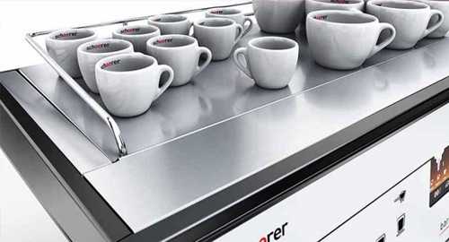 schaerer barista coffee machine heated cups