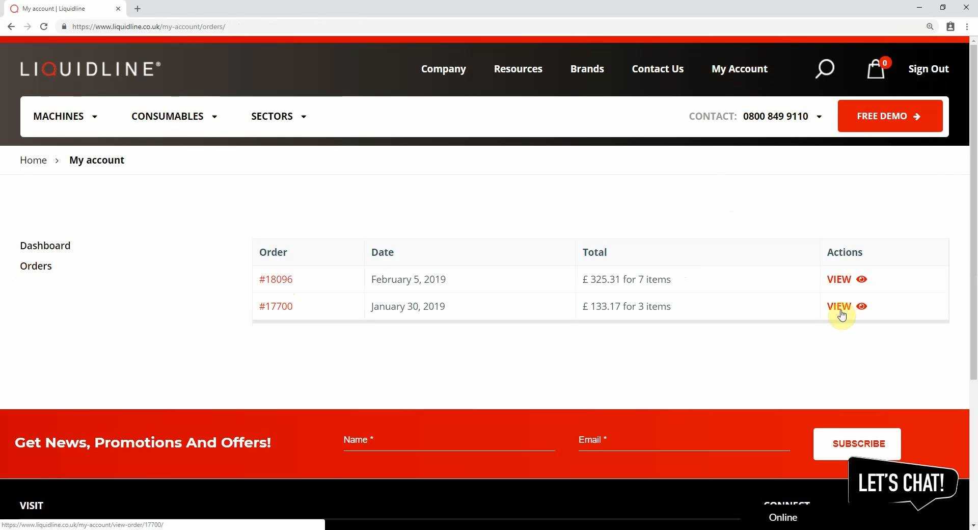 10Website Help - My Account My Order my account page