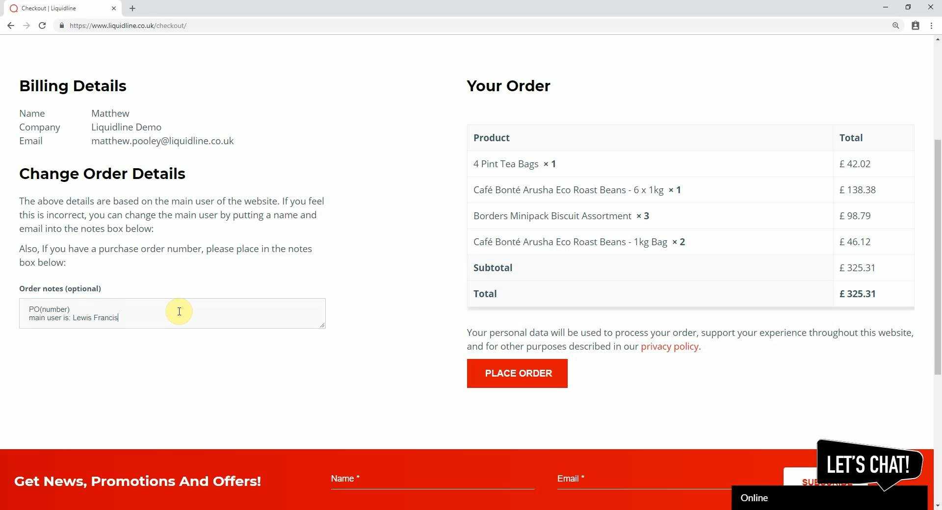 8Website Help - Checkout page with Details checkout page