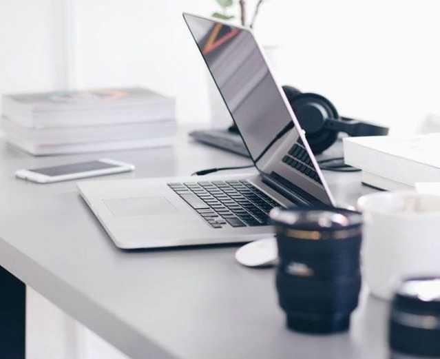 working area with computer