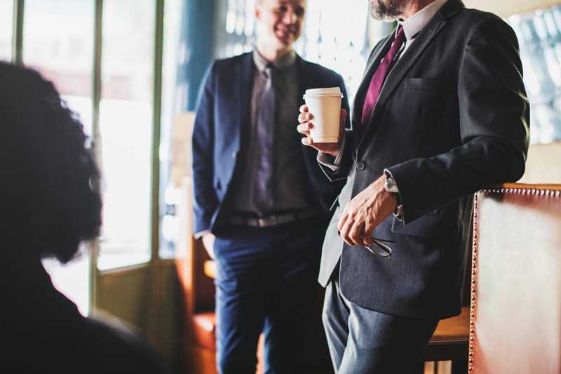 employees chatting on their coffee break