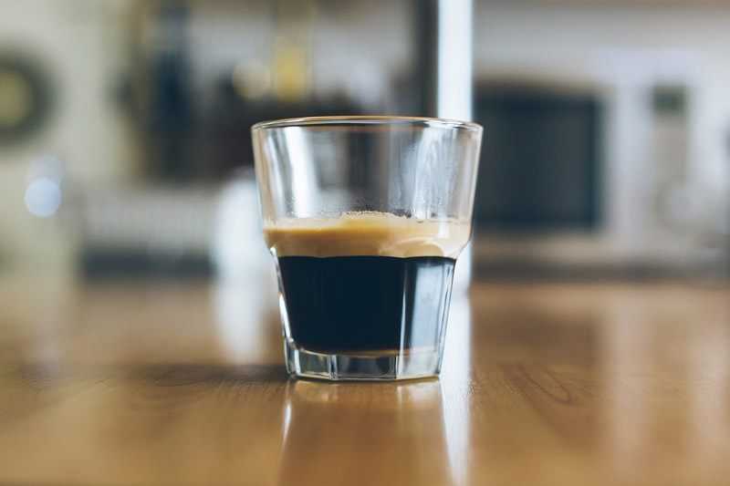 shot of espresso in a glass