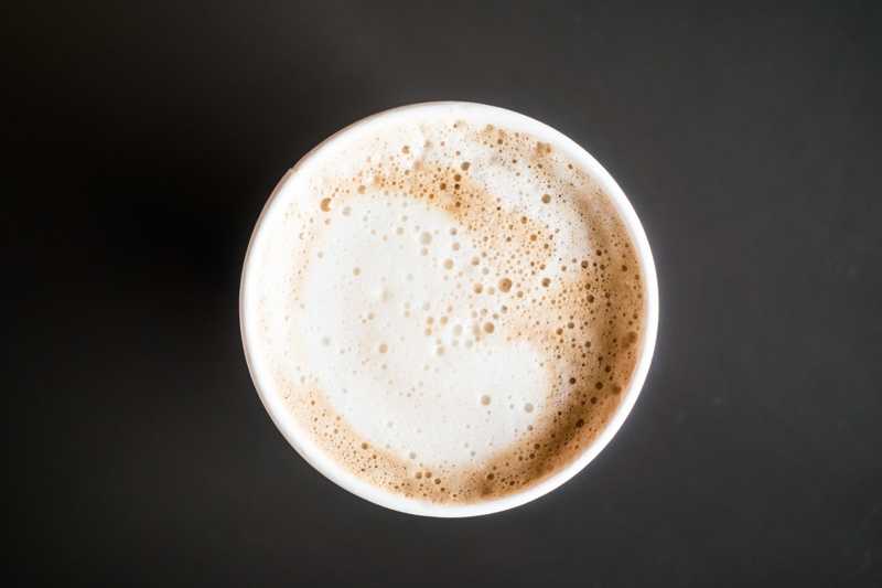 coffee dispensed from a bean to cup machine