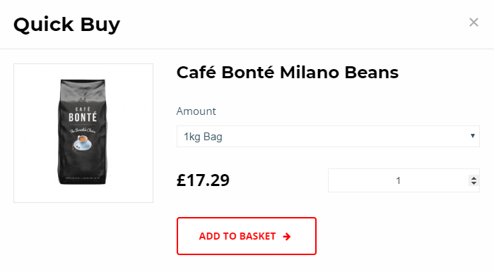 quick buy popup