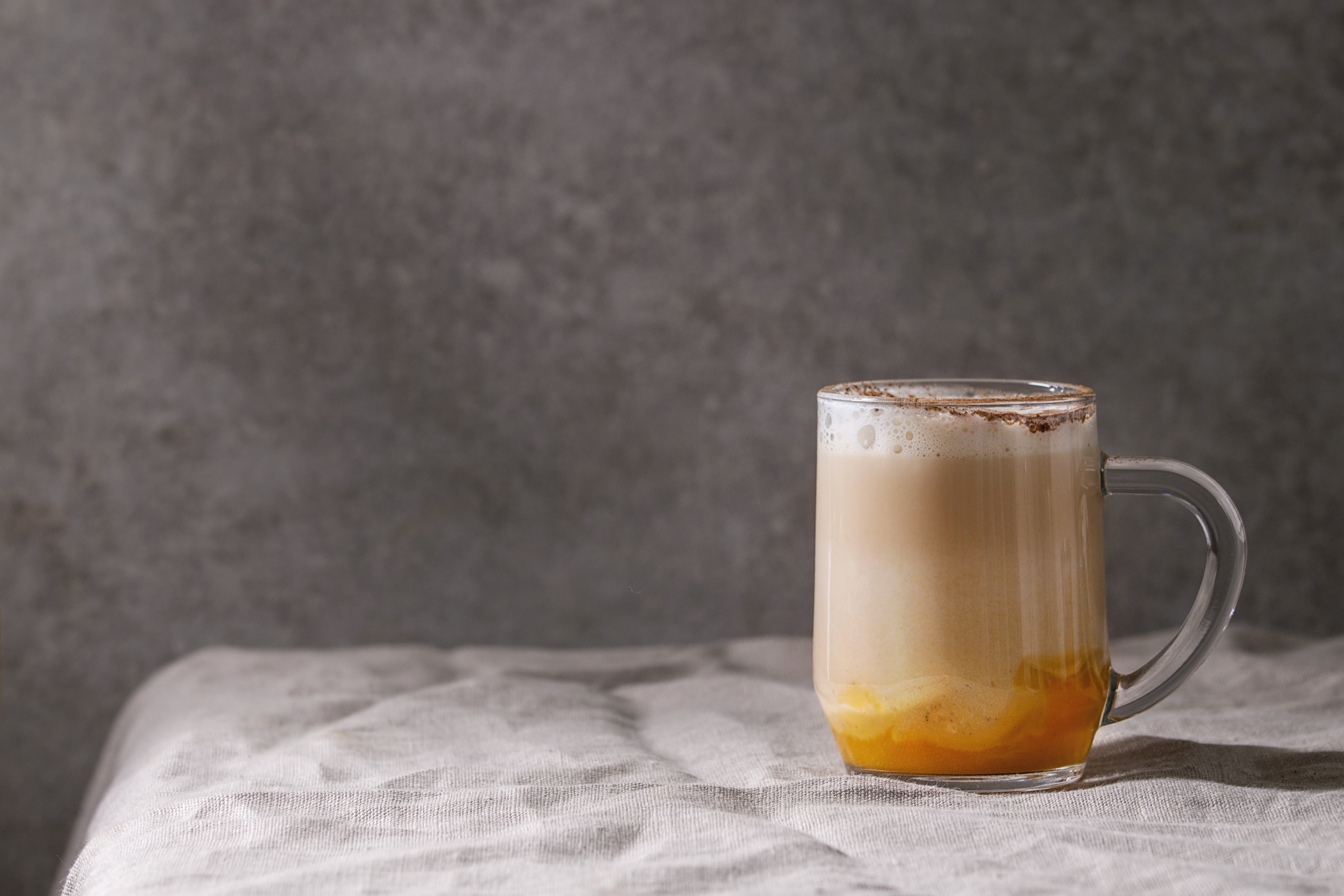 Glass of pumpkin spice latte
