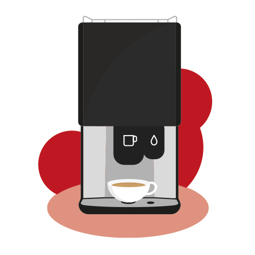 Instant coffee machine illustration