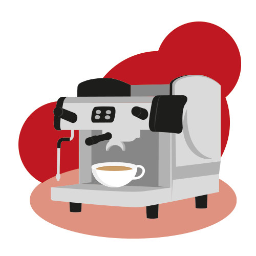 Traditional Espresso Coffee Machine Illustration