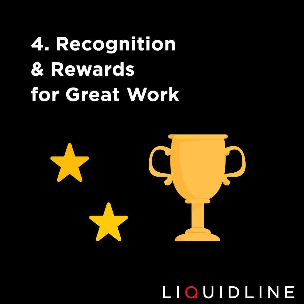 recognition and rewards for great work artboard which shows the sentence and a trophy