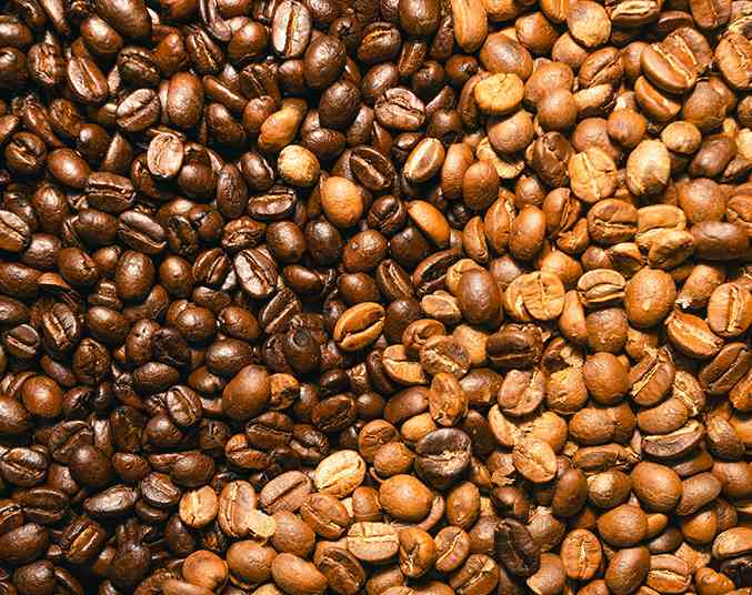 Light and dark roasted coffee beans